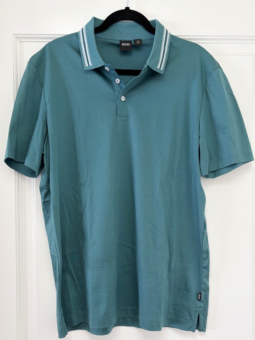 Boss Hugo Boss Striped Collar Short Sleeve Polo - L
